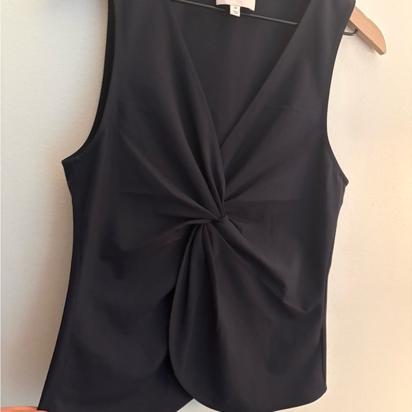 Cinq à Sept Kenna Twist Sleeveless Tank Top Blouse Navy Blue Women’s Medium - Picture 4 of 8